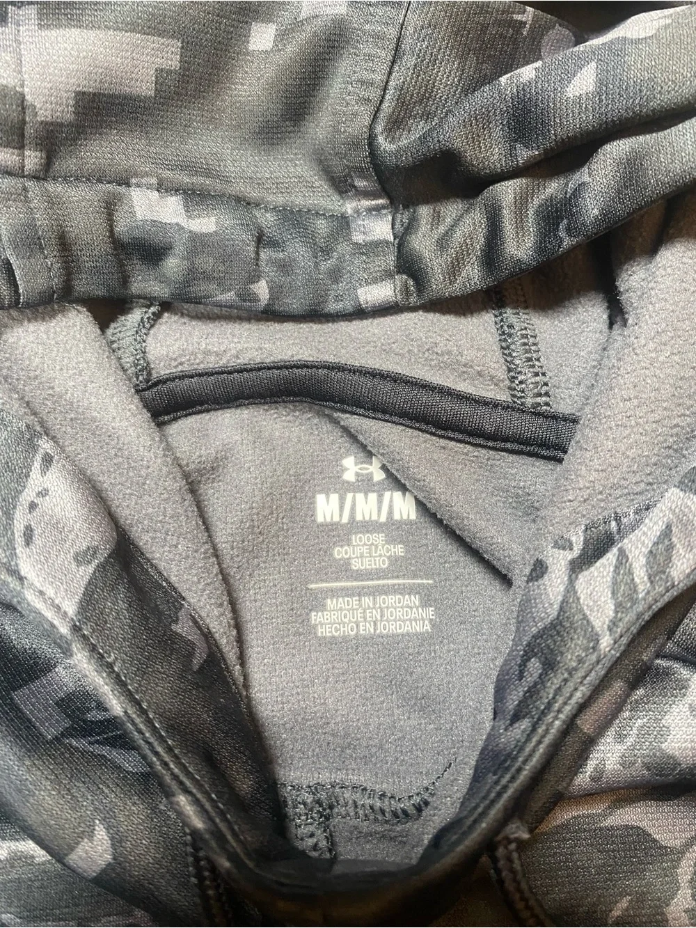 Under Armour Rival fleece Black & Gray Digital Camo Pullover Hoodie